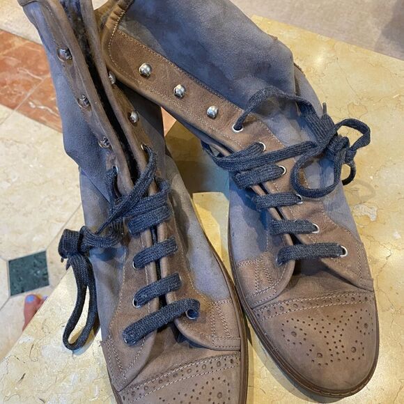 Brunello Cucinelli brown and gray booty with shearling detail. Size 10 - Picture 8 of 8